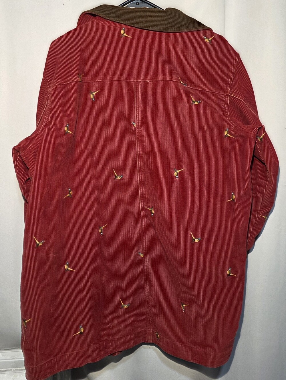 Vintage L.L.Bean Women's Embroidered Pheasant Red Corduroy Barn Jacket – XL - Picture 2 of 9